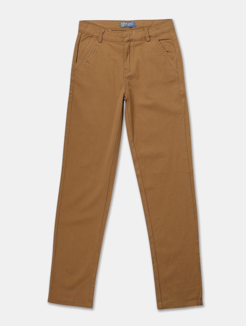 boys brown solids chinos trouser