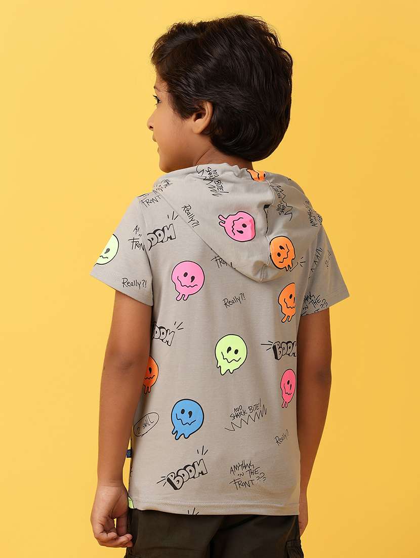 boys quirky printed hooded t-shirt - 21236123 -  Standard Image - 2