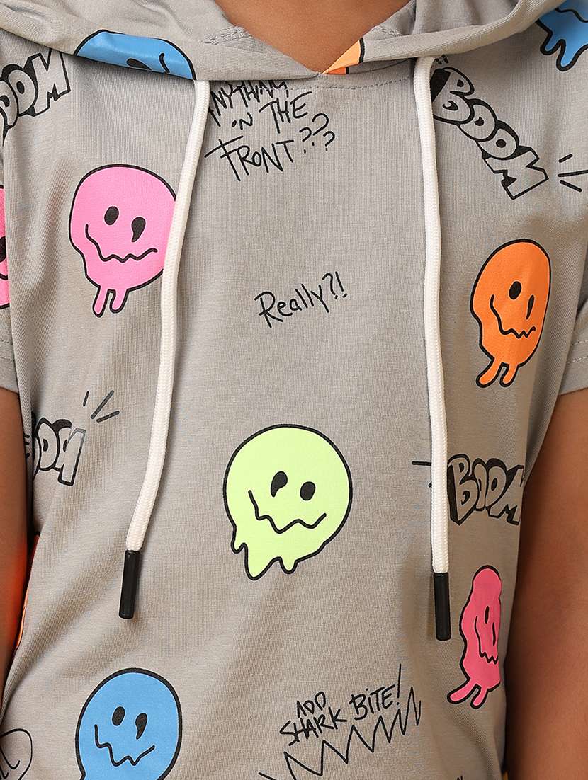 boys quirky printed hooded t-shirt - 21236123 -  Standard Image - 7