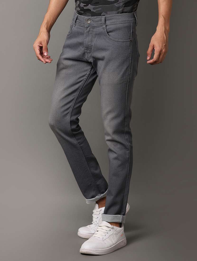men mid rise slim fit plain jeans - 21236127 -  Standard Image - 2