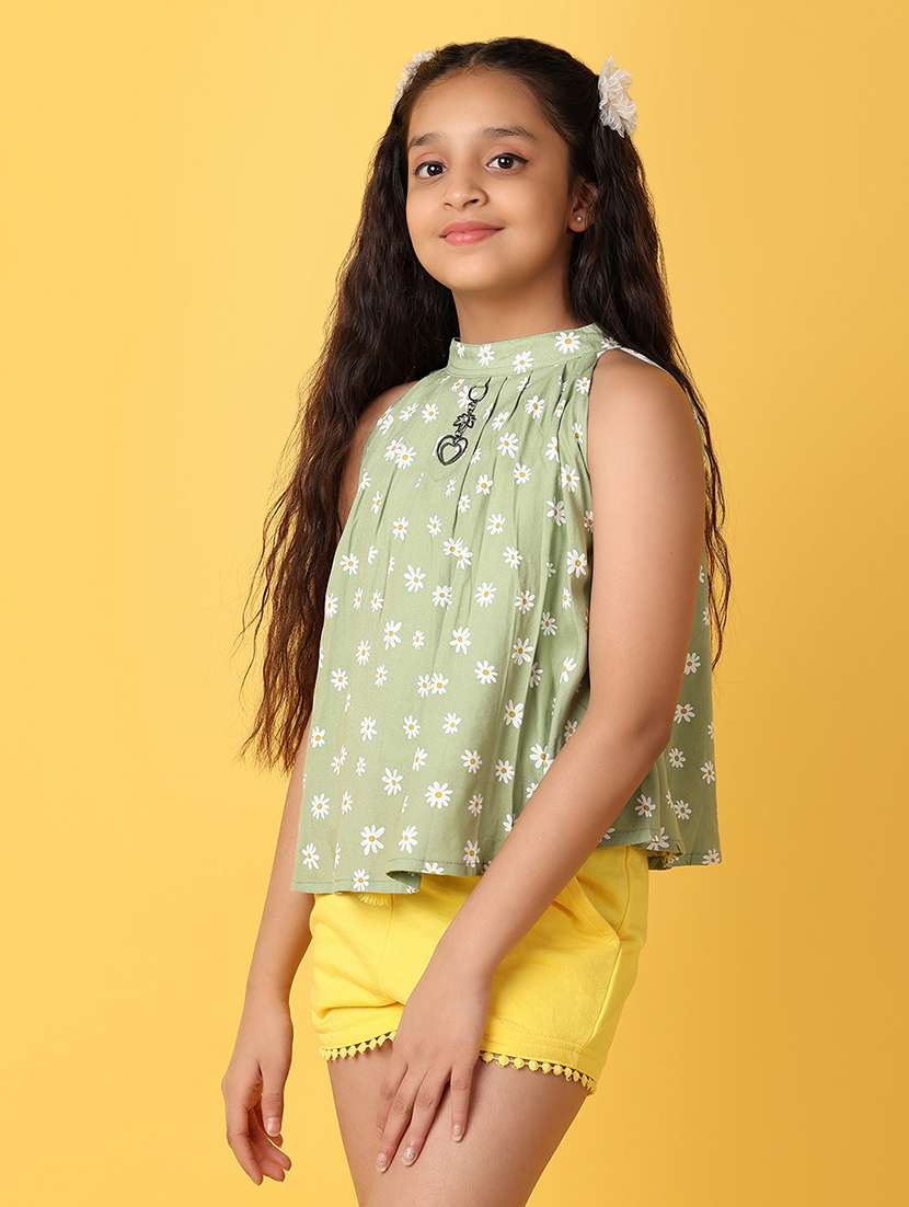 green floral printed top - 21236247 -  Standard Image - 2