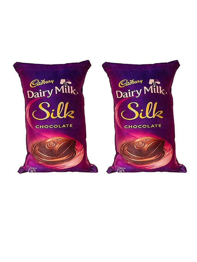 pack of 2 purple printed inpout microfibre filled reversible cushion 