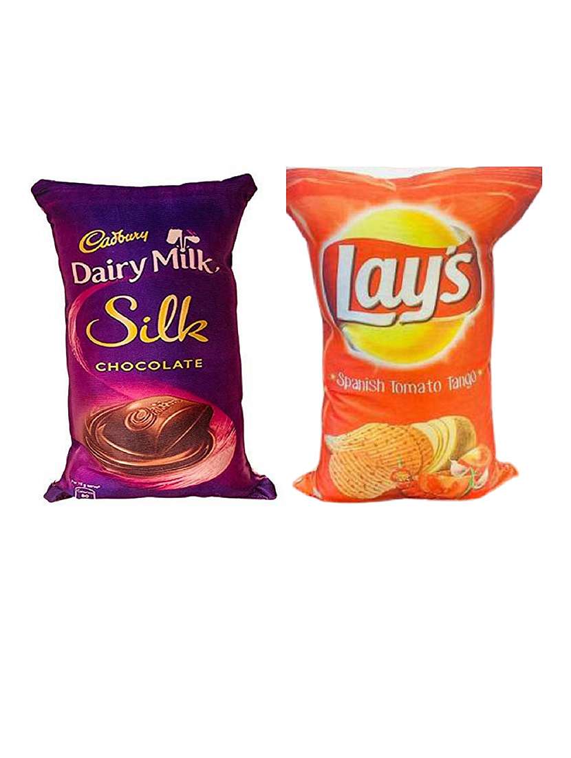 pack of 2 printed inpout microfibre filled reversible cushion