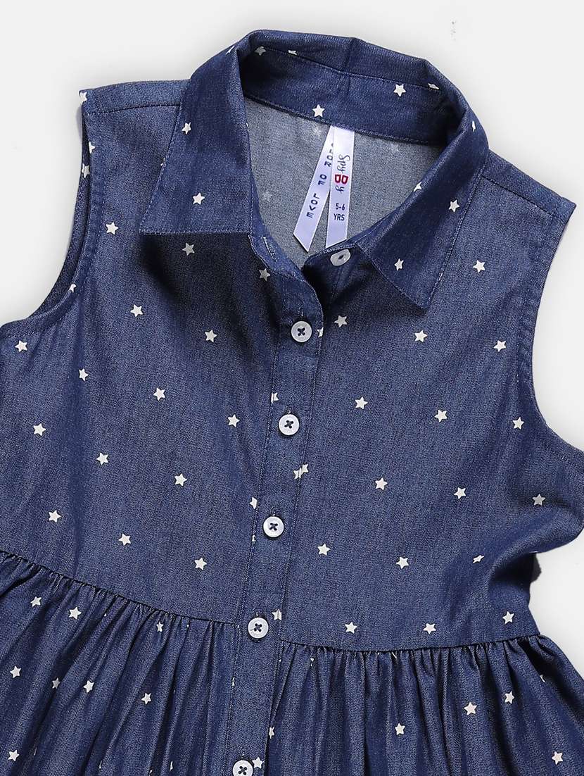 blue printed denim frock - 21236449 -  Standard Image - 2