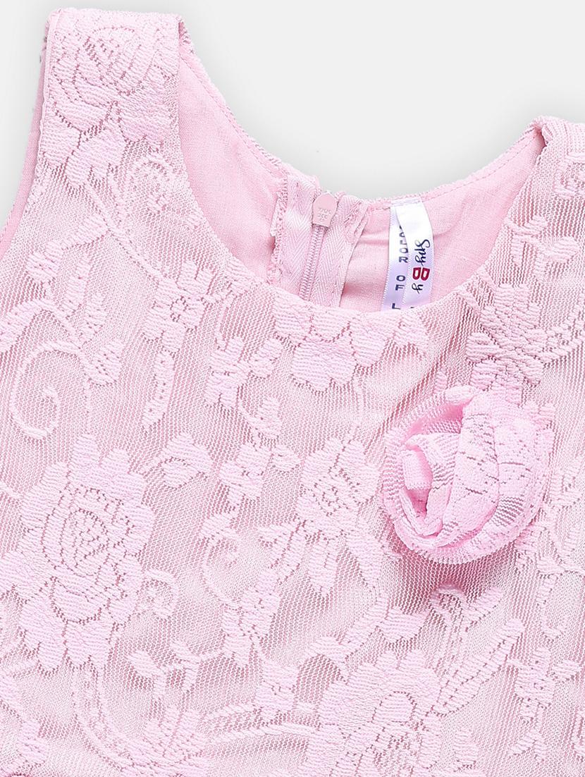pink self design frock - 21236455 - Standard Image - 2
