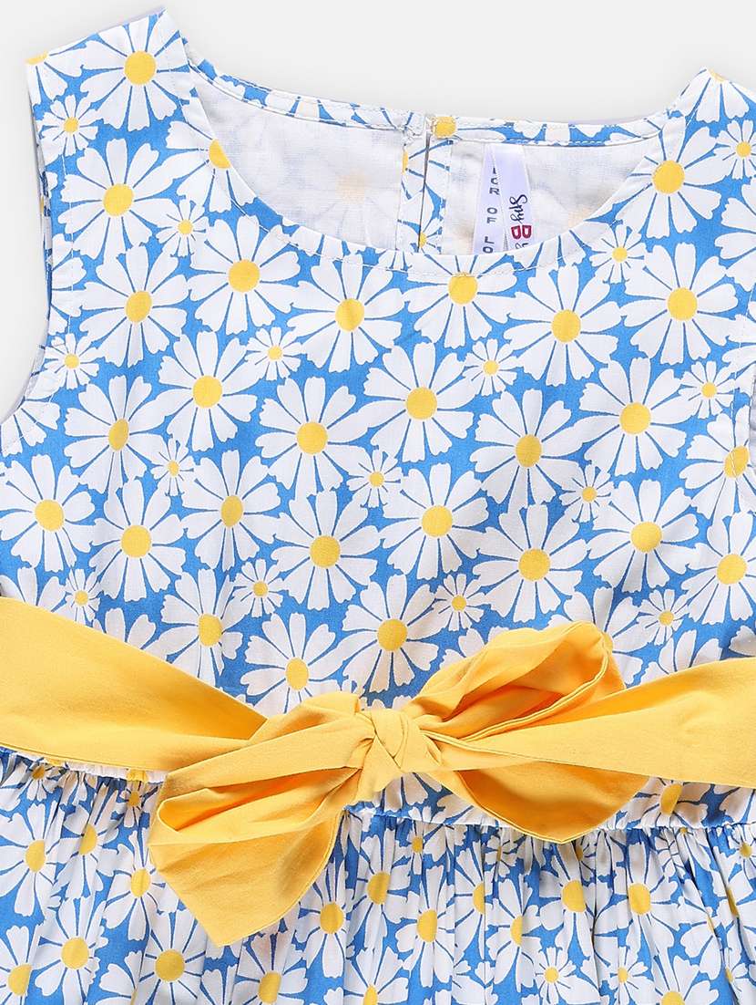girls blue floral cotton frock - 21236458 -  Standard Image - 2