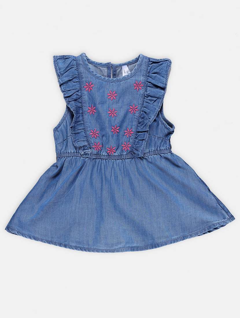 girl embroidered sleeveless frock