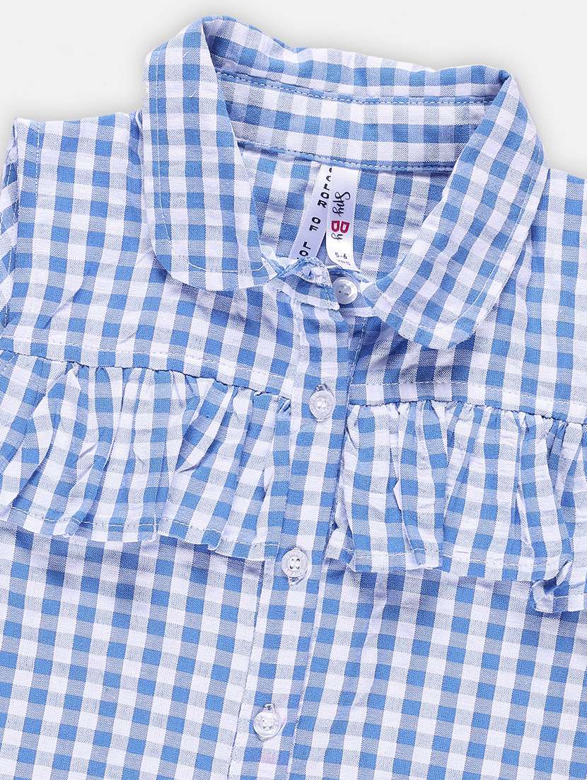 girl checkered collared top - 21236973 - Standard Image - 2
