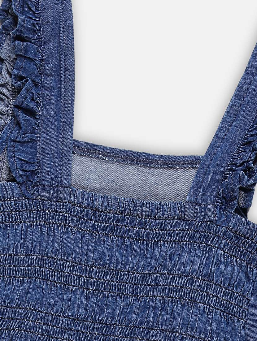 girls solid cotton playsuit - 21237067 -  Standard Image - 2