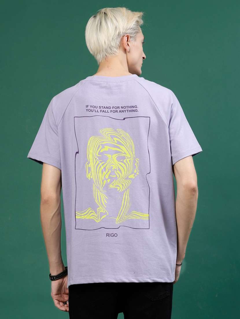 lavender cotton back print t-shirt