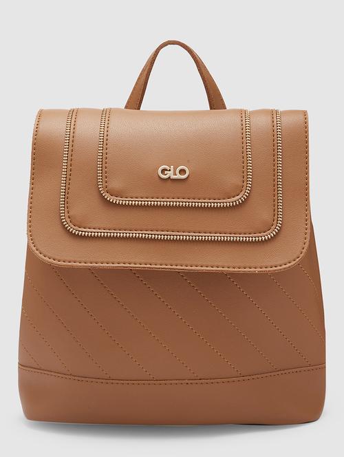 women tan leatherette (pu) fashion backpack - 21237168 - Standard Image - 0