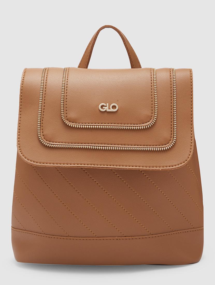 women tan leatherette (pu) fashion backpack - 21237168 - Zoom Image - 0