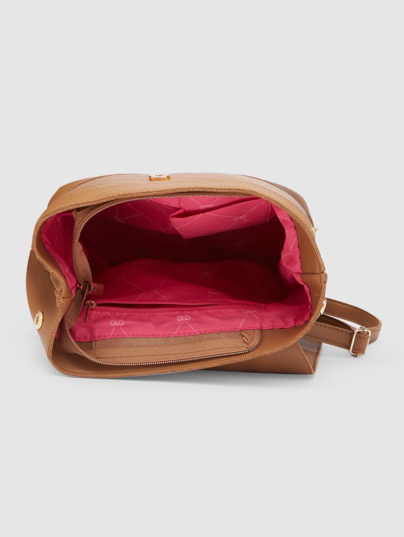 women tan leatherette (pu) fashion backpack - 21237168 - Standard Image - 2