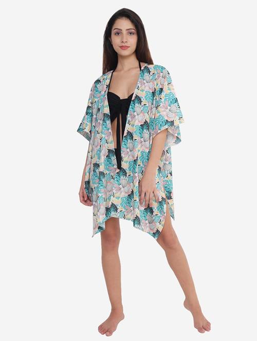 multi colored crepe coverup - 21237262 - Standard Image - 0