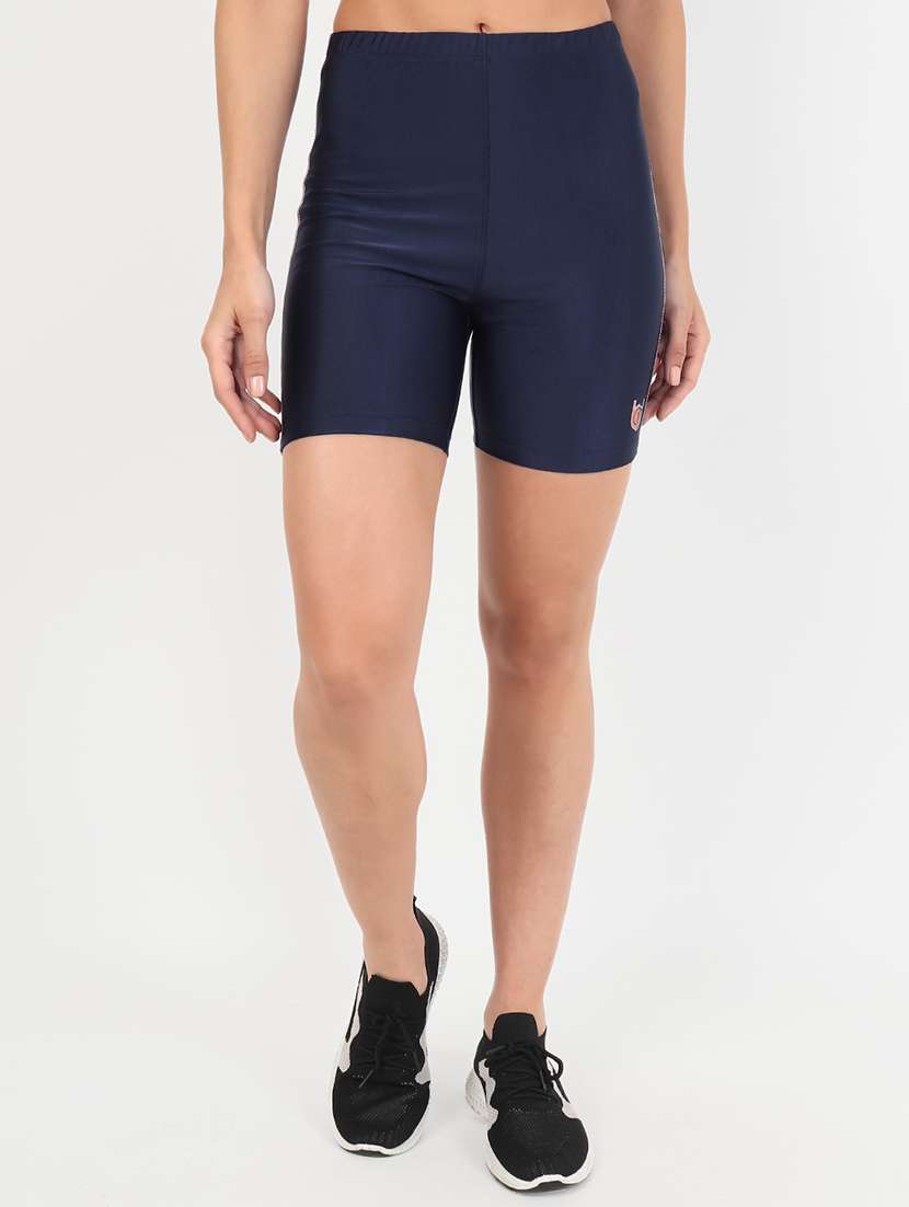 navy blue polyester sports shorts - 21237403 - Zoom Image - 0