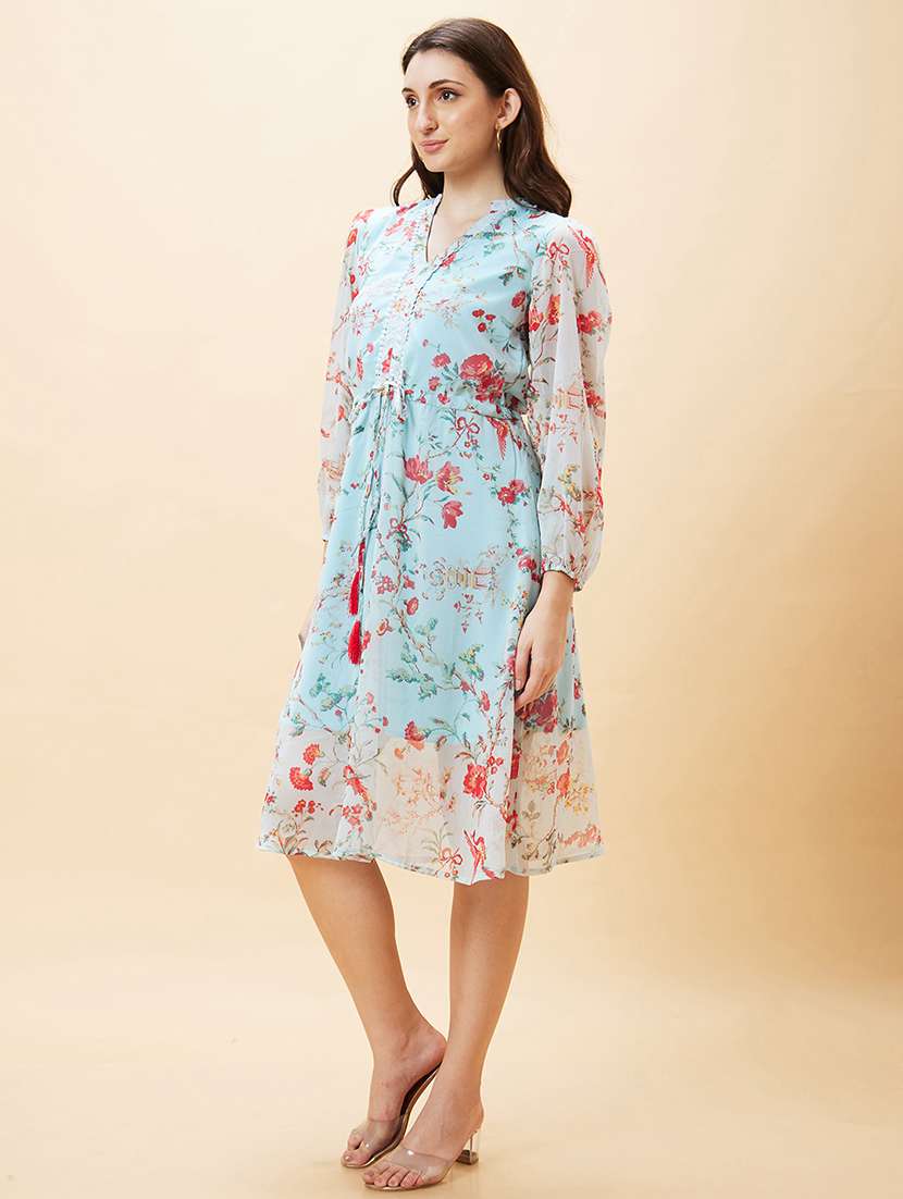 green polyester a-line dress - 21237429 - Standard Image - 2