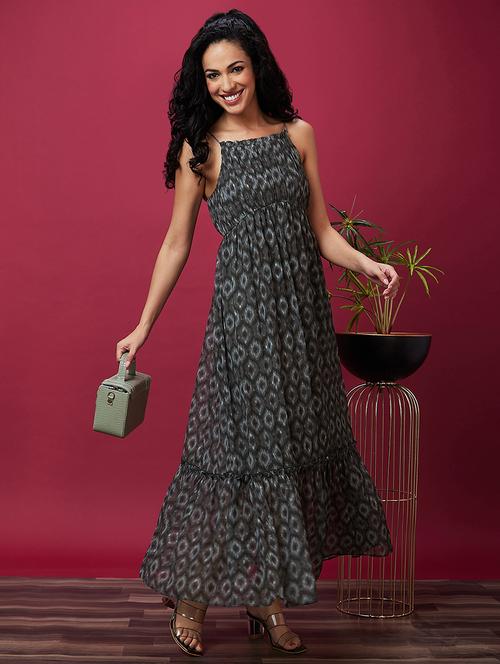 dark grey polyester a-line dress - 21237459 - Standard Image - 0