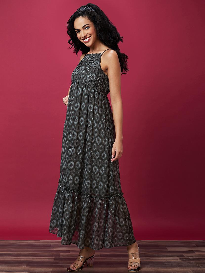 dark grey polyester a-line dress - 21237459 - Standard Image - 2