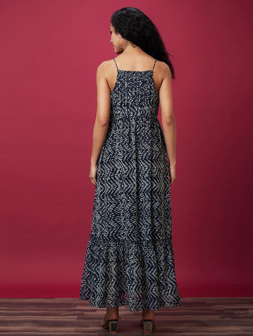 black polyester fit & flare dress - 21237464 - Standard Image - 2