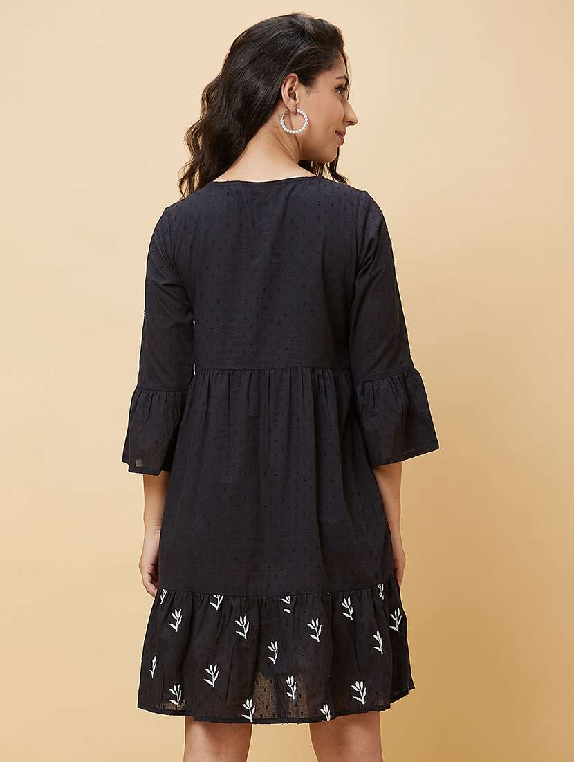 women black cotton a-line ethnic dress - 21237568 -  Standard Image - 2
