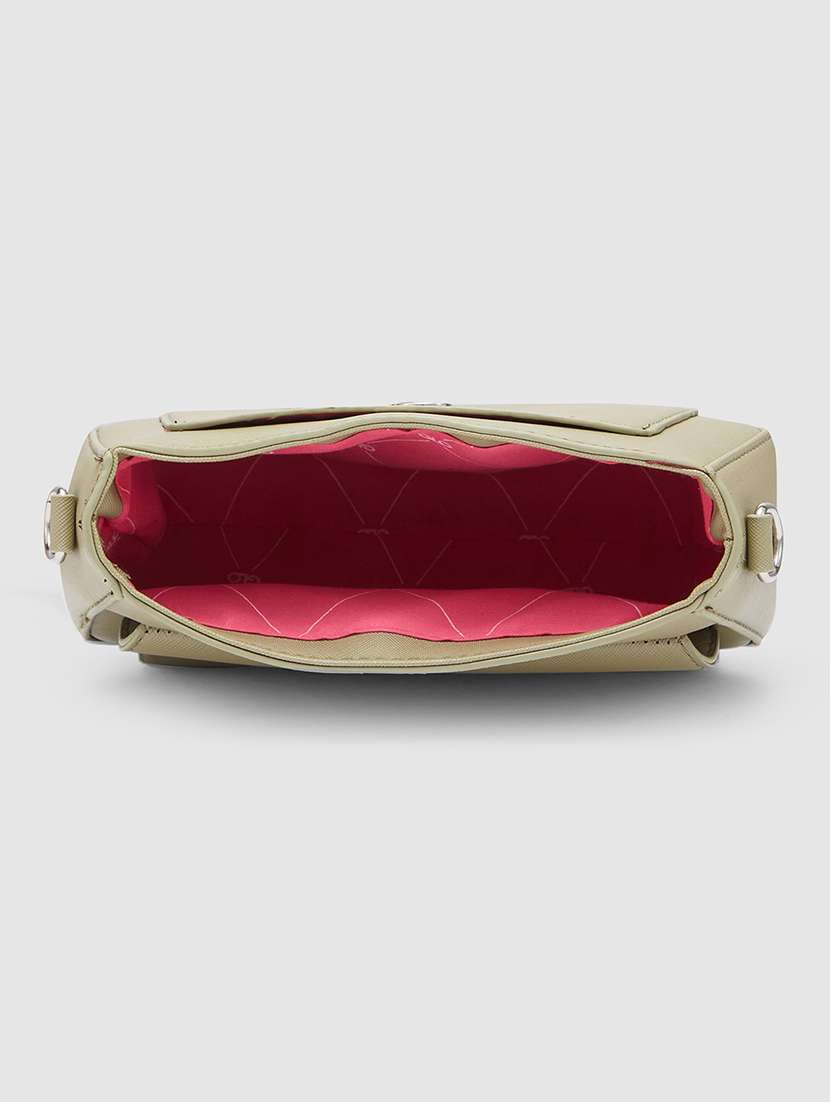 globus women olive solid vegan leather sling bag - 21237572 -  Standard Image - 2