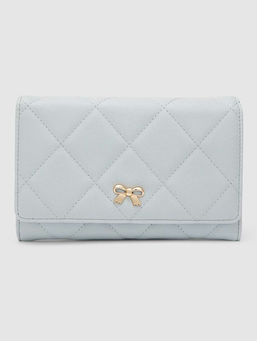 women blue leatherette (pu) handbag