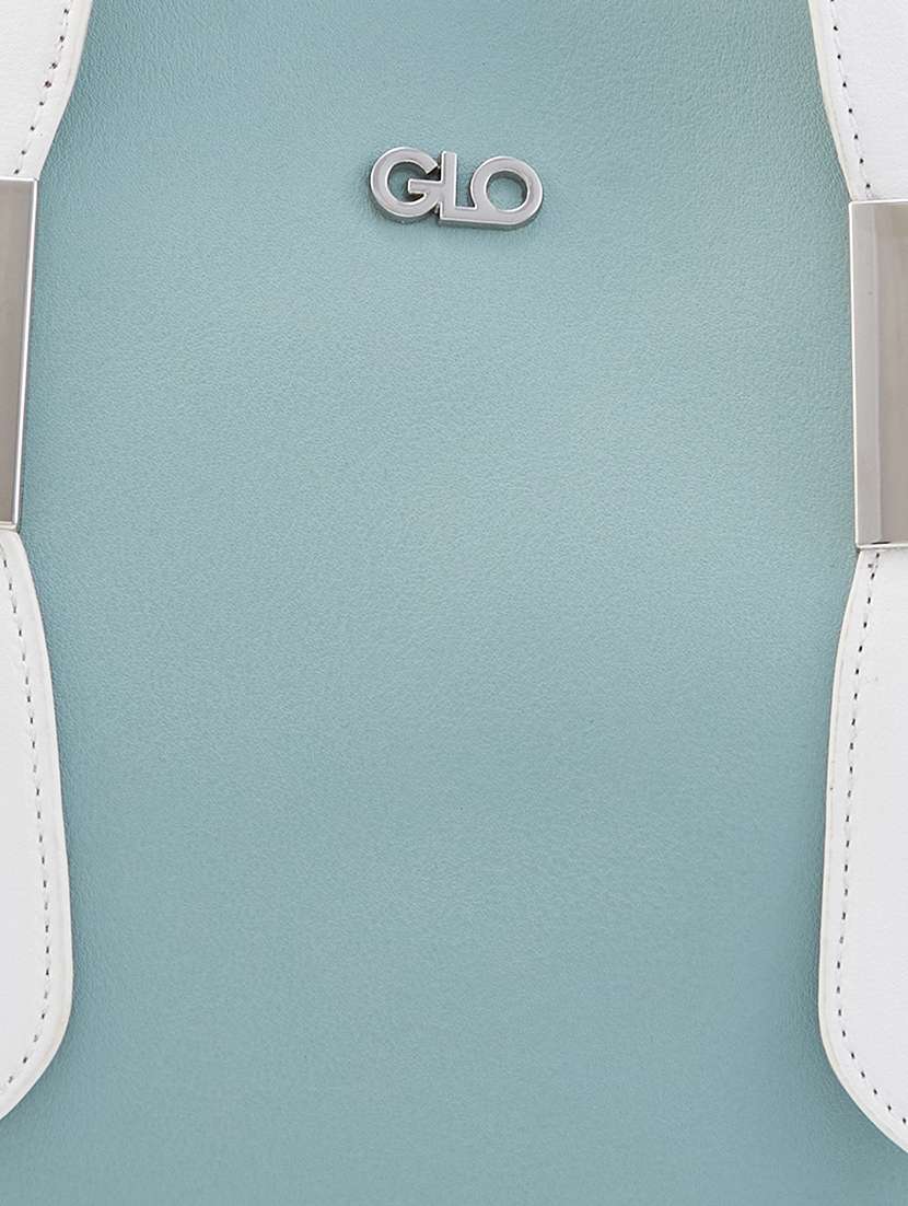 Women Blue Leatherette (Pu) Handbag