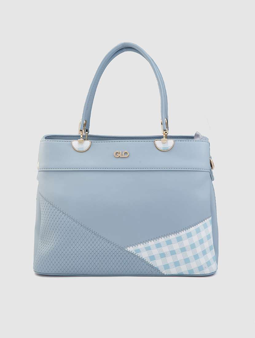 Women Blue Leatherette (Pu) Handbag