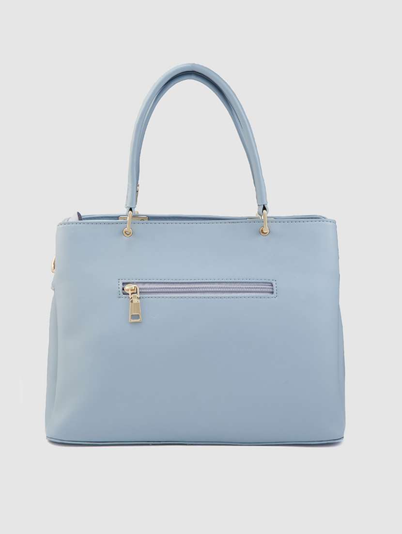 Women Blue Leatherette (Pu) Handbag