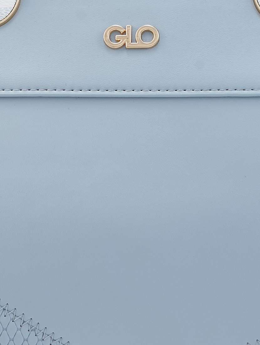 Women Blue Leatherette (Pu) Handbag