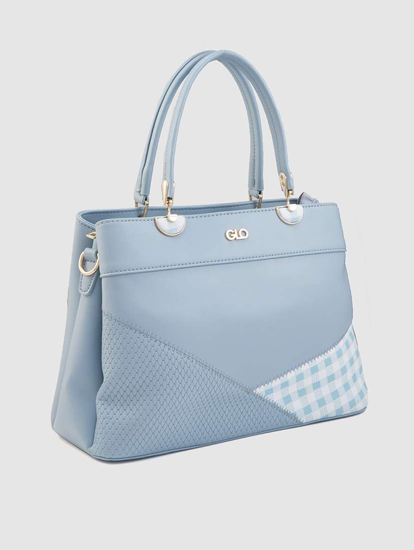 Women Blue Leatherette (Pu) Handbag