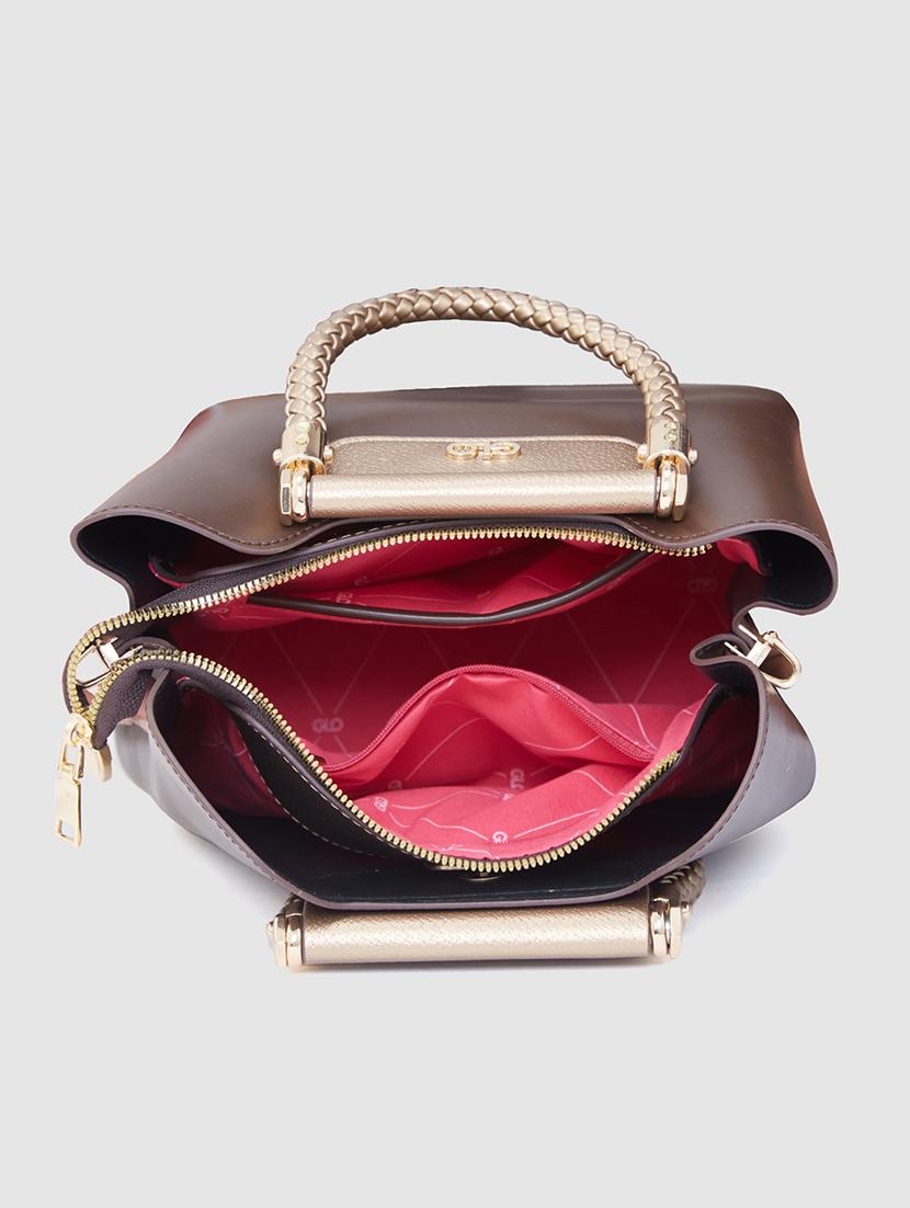 women brown leatherette (pu) handbag - 21237591 - Standard Image - 2