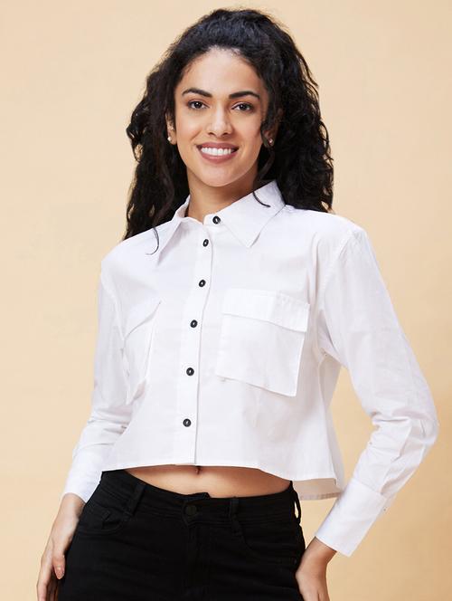 white cotton shirt top - 21237827 - Standard Image - 0