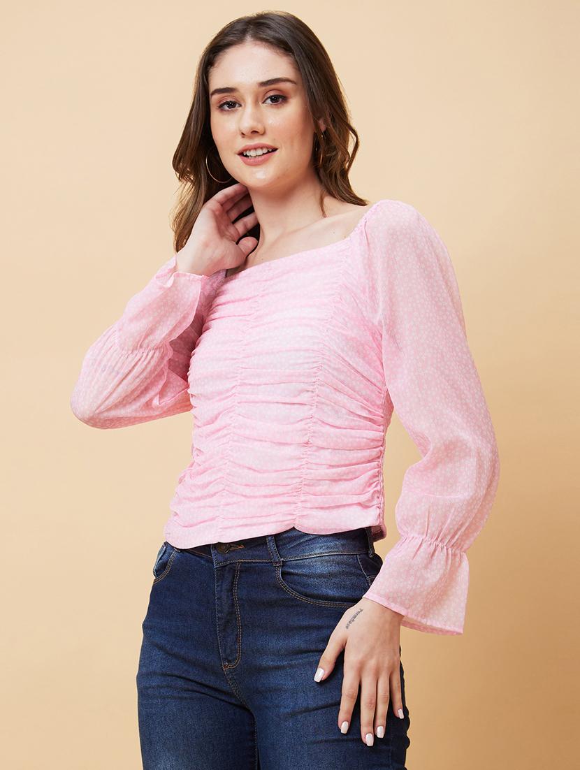 pink polyester regular top - 21237831 - Standard Image - 2
