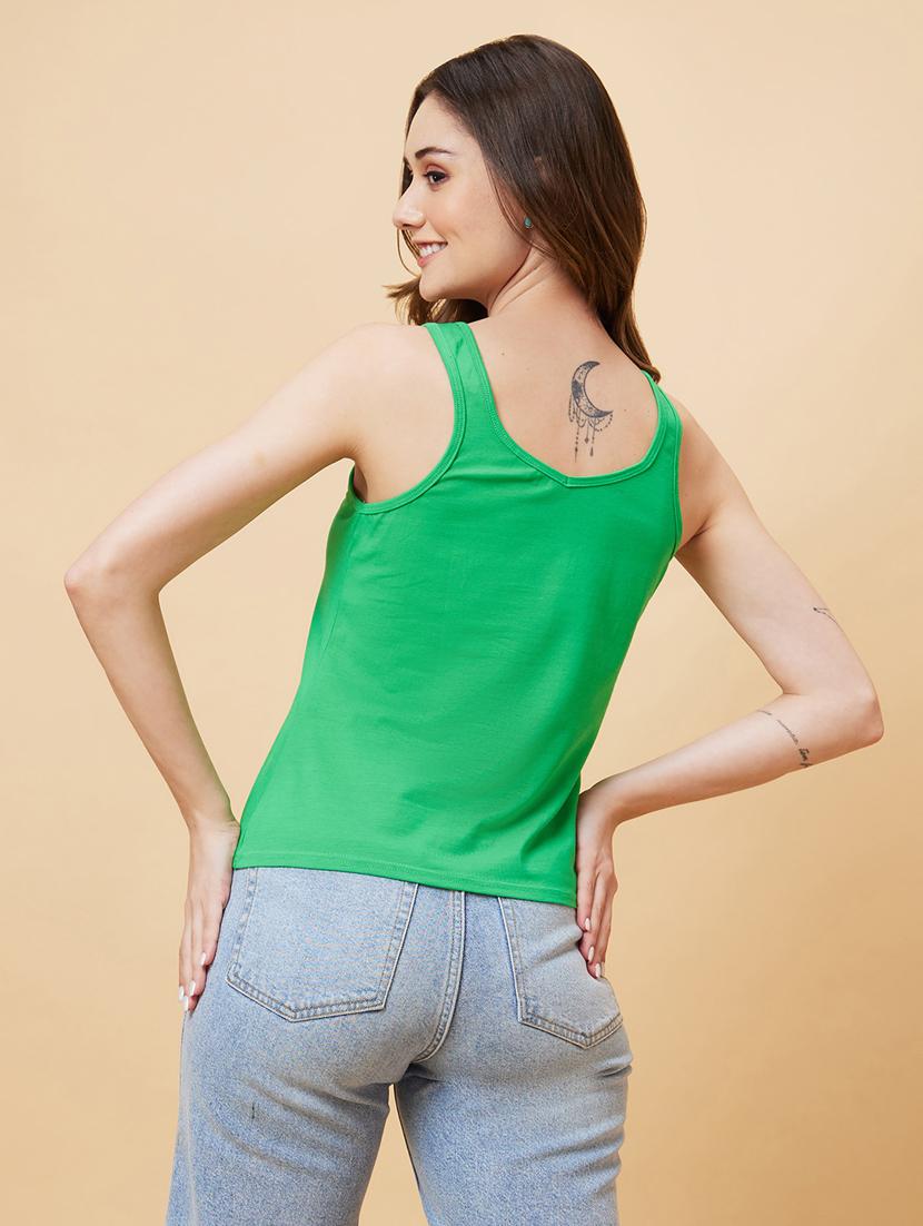 green cotton regular top - 21237841 - Standard Image - 2