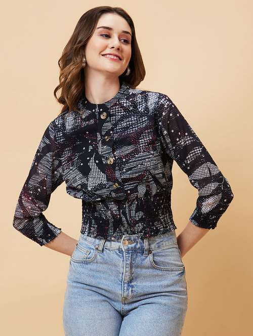 black polyester regular top - 21237844 -  Standard Image - 0