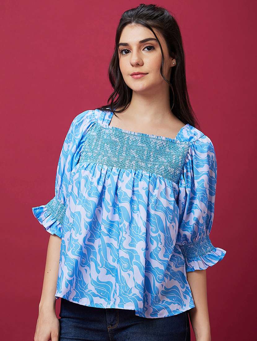 blue viscose regular top