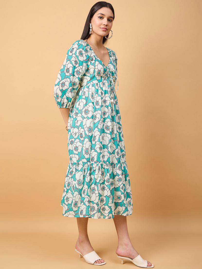 green cotton aline dress - 21238046 - Standard Image - 2