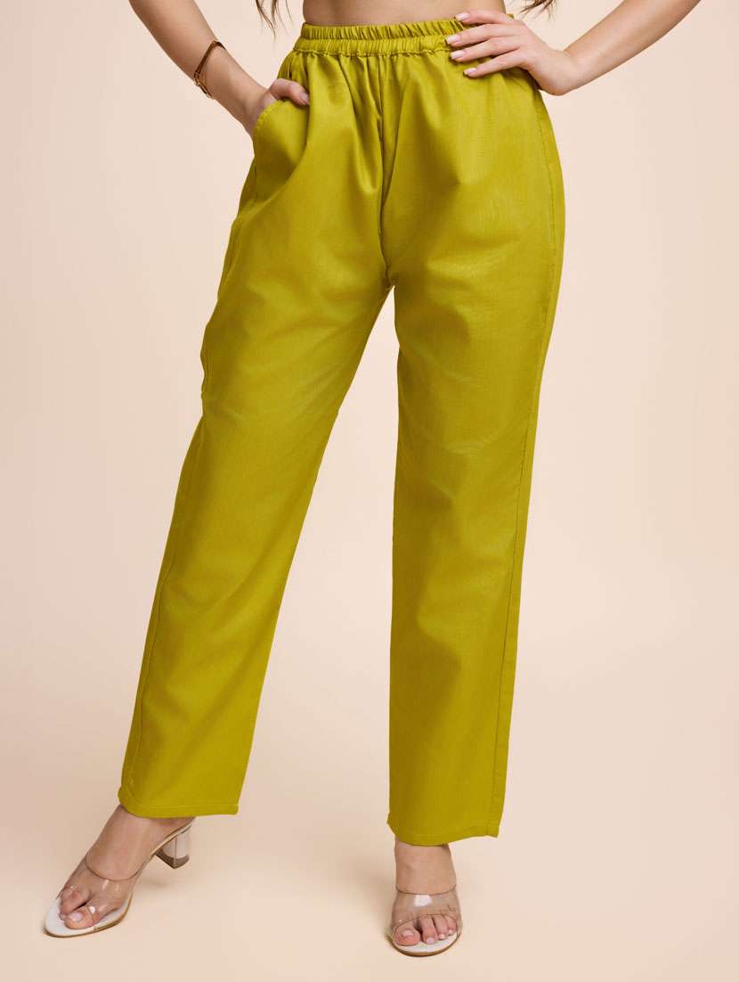 green kurta & pant set - 21238050 -  Standard Image - 2