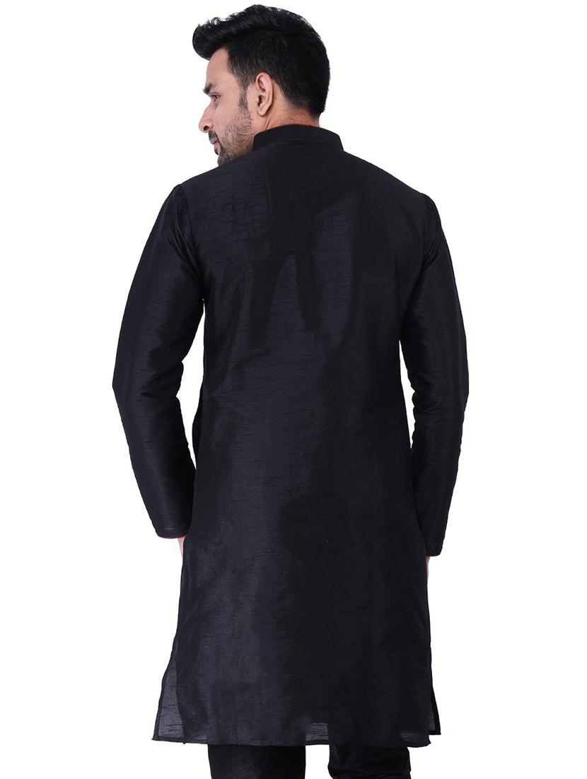 men mandarin neck solid long kurta - 21238446 - Standard Image - 2