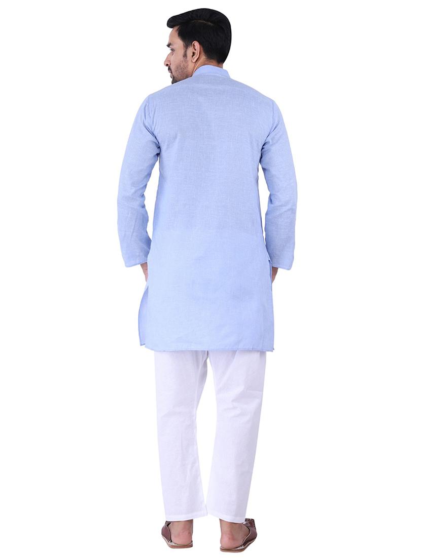 men solid kurta pyjama ethnic set - 21238508 - Standard Image - 2