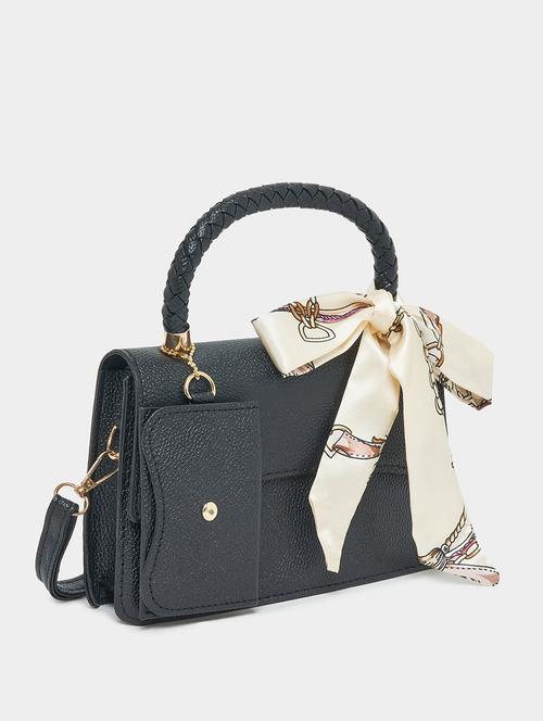 black solid leather handbag - 21238598 - Standard Image - 0