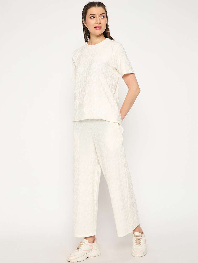 women round neck self-designed nightwear set - 21239412 -  Standard Image - 2