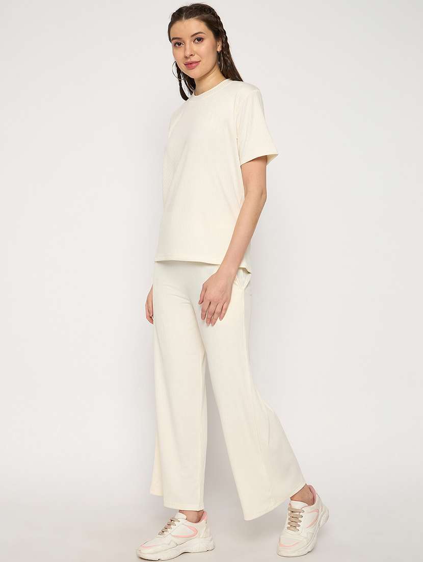 women round neck solid nightwear set - 21239413 -  Standard Image - 2