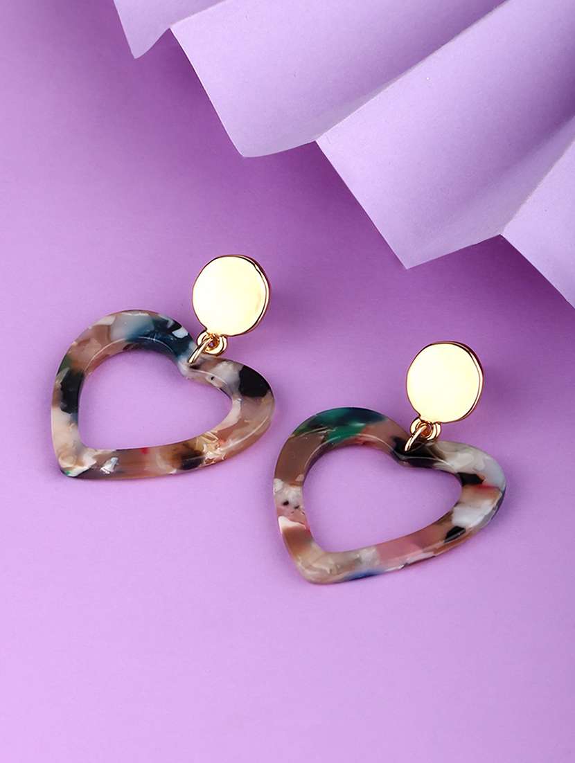 gold alloy drop earrings