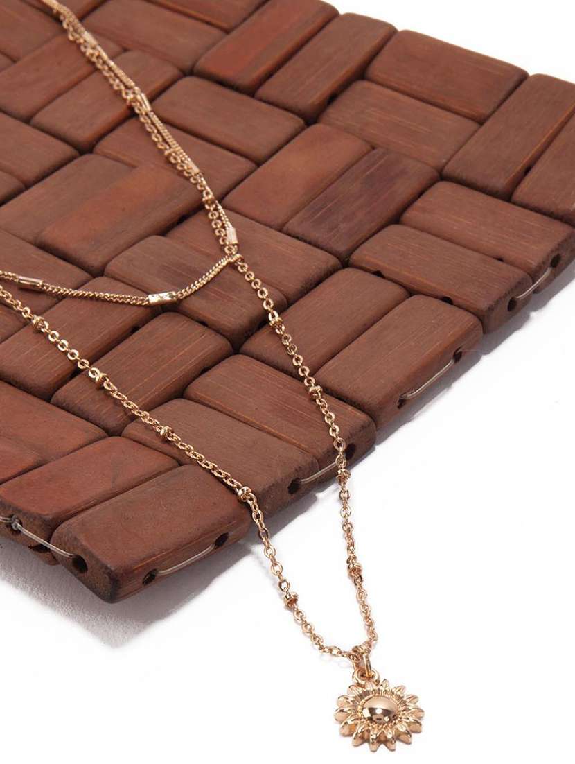 gold metal combo necklace