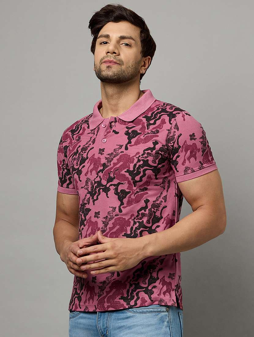 men all over print polo t-shirt - 21241245 -  Zoom Image - 0