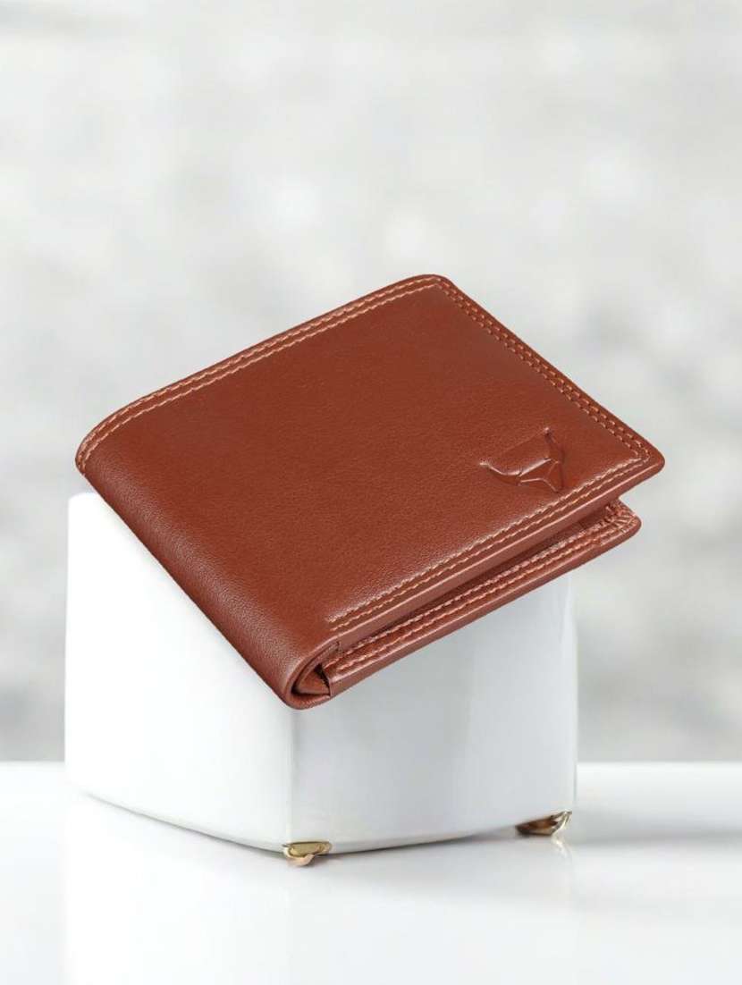 tan leatherette wallet