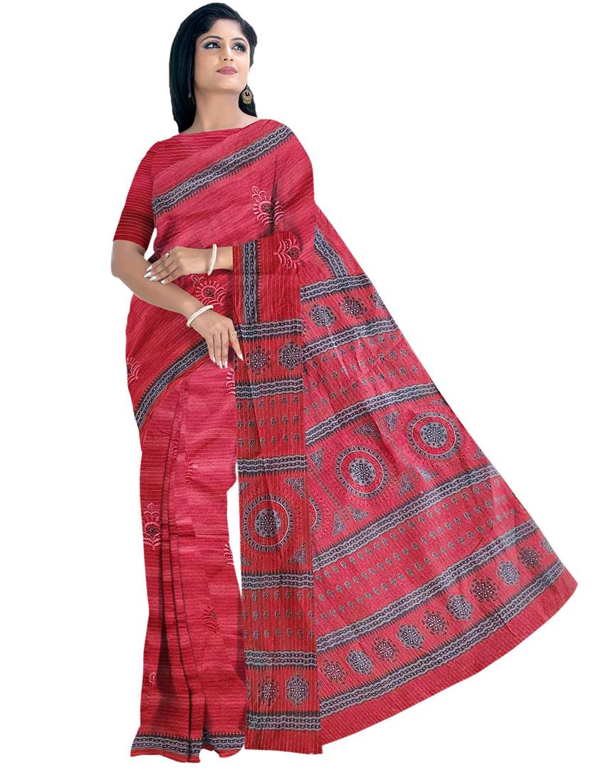 women self design handloom saree with blouse