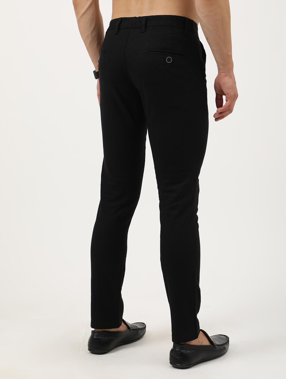 black cotton chinos casual trousers - 21242434 - Standard Image - 2